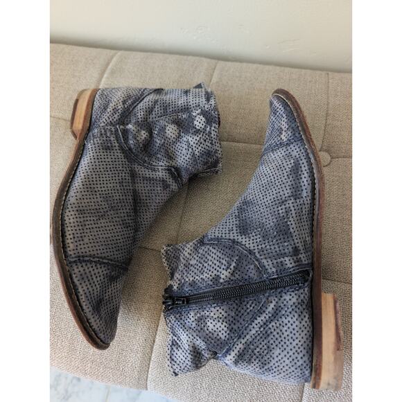 Free People Shadow Lark Leather Washed Black Ankle Boot Bootie Size EU 39 - Picture 3 of 8